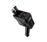 Adaptador de Cargador Universal de 4 Puertos QC PD Superrápido para Coche, Cargador Inteligente para Cámara de Salpicadero, Color Negro.