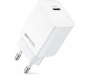 Adaptador de cargador USB 3.1 tipo C de 30 W, apto para Xiaomi 17 17T 15 15c 15T 14T 14c 14 13 13T 13c 12 A3 A4 A5 Ultra Lite Poco C85 X8 X7 Redmi Note Pro Pro + USB-C Casa Enchufe Enchufe Max Blanco