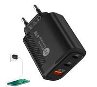 Adaptador de Cargador USB, Bloque de Carga de teléfono con Cargador de Pared rápido, Tipo-c Bloque de Carga del teléfono de QC3.0 2PD 40W incombustible para el hogar, Coche, Celular, Banco de