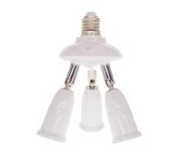 Adaptador de Casquillo de Bombilla E27 con 3 Cabezales, ángulos Ajustables para una Amplia Cobertura, Adecuado para Lámparas Incandescentes, LED y de bajo Consumo, para Base de