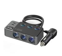 Adaptador de cigarrillos de coche de 3 enchufes USB C de carga PD35W para camiones resistentes, carga súper rápida con pantalla LED, carga de coche