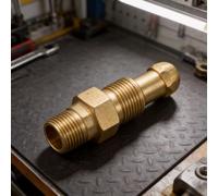 Adaptador de cilindro de gas para acetileno de latón CGA-200, CGA-300, CGA-510 y CGA-520 roscas de válvula, adaptador de junta entre botella y reductor de presión para soldadoras (CGA-510 to CGA-520)