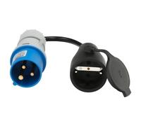 Adaptador de clavija CEE a Schuko, 2 polos + Tierra. Max. 16A. 230V