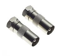 Adaptador De Clavija De TV A Clavija Tipo F - Enchufe Coaxial De TV, Adaptador Convertidor De Cable Coaxial Tipo F Conector RCA Macho Hembra RF, Enchufe Tipo F De Alta Velocidad - Paquete De 2