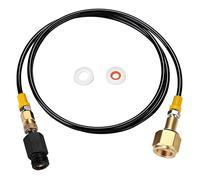 Adaptador de CO₂ para Botella y Cilindro, Set de Manguera de Alta Presión de 1,5 m, Conexión W21.8-14 a TR21-4, Compatible con Máquinas de Agua con Gas, Incluye Conexión Rápida (QC)