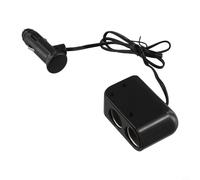 Adaptador de coche con 2 puertos USB, voltaje de entrada de 12-24 V, salida de potencia total de 60 W, distribuidor de carga de vehículo negro para teléfonos inteligentes GPS PDA(SKU)