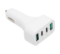 Adaptador de coche con cargador rápido de 40 W, estación de carga dual USB C multipuerto con carga rápida QC3.0 para iPhone y Samsung, amplia
