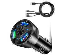 Adaptador de coche de carga rápida con múltiples puertos USB de 35 W total para carga eficiente de dispositivos de 12-32 V