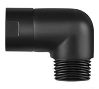 Adaptador de codo de cabezal de ducha de latón macizo Adaptador de extensión de ducha de 90 grados Adaptador de codo para cabezal de ducha Baño Negro