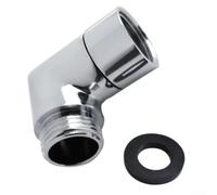 Adaptador de codo de cabezal de ducha de latón macizo de 90 grados para unidades de mano montadas en la pared, conector de tubo ajustable con acabado plateado para dirigir el flujo de agua en el baño