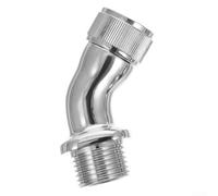 Adaptador de codo de ducha de 45 grados, latón macizo G1/2 macho a hembra extensor para cabezal de ducha de lluvia ajustable, acabado cromado, sin restricción de flujo