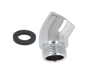 Adaptador de codo de ducha plateado para cabezal de ducha de ángulo de 30° G1/2 macho a hembra, conector extensor de cabezal de ducha / conector de extensión de brazo de ducha