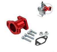 Adaptador de colector de admisión a carburador fabricado por CNC compatible con modelos VM22 PZ19 y PZ26 Carb, hardware de conexión de motor para motocicletas (rojo)