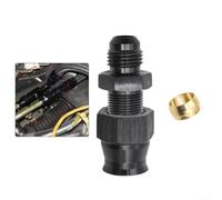 Adaptador de compresión de línea de combustible automotriz con manguera de tubo recto, inserto de anillo de latón y cuerpo de aleación de aluminio que proporciona resistencia a fugas y sellado a