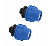 Adaptador de Compresión MDPE PP 20 mm x 3/4 Macho - 2 piezas - Accesorios de PP PN16 - Racor de Fontanería - Conectores de Aqua para Tuberías de Polietileno de PE80, PE100 - SmartProduct