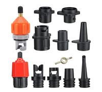 Adaptador de compresor de paddle board, adaptador de compresor de aire, adaptador de bomba de aire - 9 boquillas incluidas, conector de cabezal de bomba para tabla de remo de kayak inflable