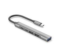 Adaptador de concentrador tipo C con transferencia de datos USB tipo C y carga PD de 60 W para PC y portátil