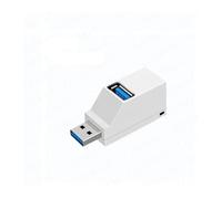 Adaptador de concentrador USB 3,0, Extensor de concentrador USB 2,0, 3 Puertos, Transferencia de Datos de Alta Velocidad, Divisor USB, estación de Acoplamiento for PC y portátil(USB 3.0 White)
