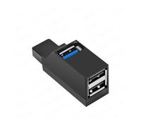 Adaptador de concentrador USB 3,0, Extensor de concentrador USB 2,0, 3 Puertos, Transferencia de Datos de Alta Velocidad, Divisor USB, estación de Acoplamiento for PC y portátil(USB 3.0 Black)