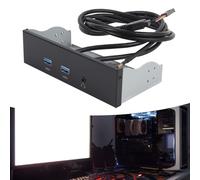 Adaptador de Concentrador USB del Panel Frontal, USB de 5,25 Pulgadas de 19 Pines + Entrada de Audio de 9 Pines Frontal de Metal, 2X USB3.2 GEN1+ 1x Auriculares 3 Puertos Panel
