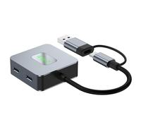 Adaptador de concentradores USB C 2 USB 3.0 + 2 puertos tipo C de carga y divisor de intercambio de datos para laptop, teléfono y tabletas