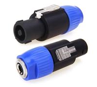 Adaptador de conector altavoz 4 polos a hembra metálico 6,5 mm con pestillo, aviación NL4FC macho a TS 1/4"