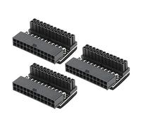 Adaptador de Conector de alimentación para Placa Base, 3 uds., Junta giratoria de 90 Grados ATX 24P para un manejo ordenado de Cables, Accesorio de Bricolaje Plug and Play para la