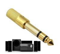 Adaptador De Conector De Audio - Convertidor Macho De 6,35 Mm A Hembra De 3,5 Mm, Enchufe De Metal | Cables Auxiliares Para Guitarra, Teclado, Altavoz, Amplificador, Conectores Para Auriculares, Adapt