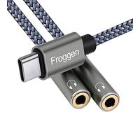 Adaptador de conector de auriculares USB-C a 3,5 mm, divisor en Y, Typc C a Dual 3,5 mm, adaptador de auriculares auxiliares compatible con Pad, Galaxy S20+, Pixel 4 XL, OnePlus 8T, P40/P30 Pro