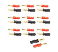 Adaptador de conector de Cable de altavoz de Audio, conector tipo Banana tipo farol, chapado en oro, 4 Uds., negro y rojo(20pcs)