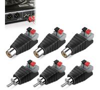 Adaptador De Conector De Cable RCA A AV Phono, 6 Piezas Phono RCA Macho a AV, Audio Video Conector Adaptad-or, para Sistema de Cámara de Seguridad CCTV (3 Machos + 3 Hembras)