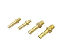 Adaptador de conector de conector de tubería de latón, rosca macho métrica, 5 uds., 3mm-10mm OD, espiga for manguera M3 - M10(M10x1.5-10mm)