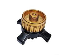 Adaptador de conector de estufa para recipiente de gas europeo, aluminio y cobre, válvula de tornillo segura, ligera, resistente a fugas, 5,2 x 5,2 x 3,6 cm, amarillo, portátil para camping