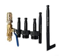 Adaptador de conector de llenado de aceite de transmisión ATF de aluminio | Aluminio anodizado negro Construcción ligera Incluye 5 o 6 adaptadores de precisión para varias transmisiones