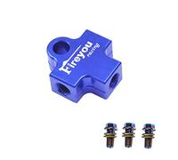 Adaptador de conector de manguera de freno ATV Adaptador de manguera hidráulica de motocicleta de 3 vías Adaptador de manguera de conexión M10 Enlace de aceite Tornillo Banjo (azul)