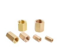 Adaptador de conector de tubería de latón hexagonal hembra métrico M3 M4 M5 M6 M8 M10 M12 M14 M22 for agua, gas y petróleo(M8x1mm Outer Hex)