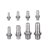 Adaptador de Conector de Tubo de Espiga de latón de 304 mm, 3 mm, 4 mm, 5 mm, 6 mm y 8 mm, Conector Macho métrico en Miniatura M3, M4, M5, M6, M8(5-M6)