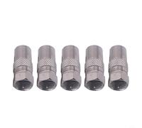 Adaptador de conector de TV F macho a TV9 5 hembra para decodificadores, aleación de zinc para una fuerte resistencia y rendimiento estable (5 piezas)