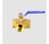 Adaptador de conector de válvula de bola de 3 vías BSP, puerto completo de latón hembra, puerto T, for agua, aceite, aire, Gas, 1 Uds.(T-type,0.75 Inch)