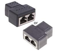 Adaptador de conector divisor RJ45 de 1 a 2 vías Ethernet Splitter Acoplador Plug para Play Ethernet Extender Converter para Lapt