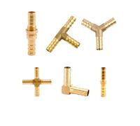 Adaptador de conector en T de 3 vías for tubería de latón, 4/5/6/8/10/12/16/19 mm, conector de manguera, conector de latón for tubo de agua Pagoda(Y 3 way,8mm Barb)