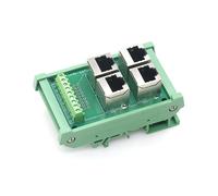 Adaptador de Conector Hembra RJ45 8p8c de 4 Vías y 4 Puertos A Bloque de Terminales, Placa PCB, Conector Ethernet RJ45, Montaje en Riel DIN