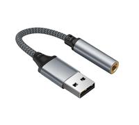 Adaptador de conector para auriculares USB - Convertidor de tarjeta de sonido externo, cable de audio Plug And Play | Convertidor estéreo con chip de decodificación integrado, accesorio de escucha de