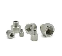 Adaptador de conector reductor de acero inoxidable 304 de 1/8", 1/4", 1/2", 3/4" y 1", conector hexagonal de conversión de alto voltaje(3l8(M) to1l4(F) inch)