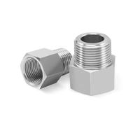 Adaptador de conector resistente a alta presión, accesorio de tubería de rosca macho hembra de acero inoxidable G1/8 ~ G1 M10 ~ M27 NPT1/4 ~ NPT3/4 RC1/4 304, 1 ud.(M14x1.5-M20x1.5 1pcs)