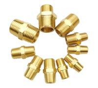 Adaptador de conector tubería latón 1/8", 1/4", 3/8", 1/2", 3/4", 1", BSPT, NPT, macho, hexagonal, reductor, for agua, gas, hogar y jardín(1l4 BSPT To 1l4 BSPT)