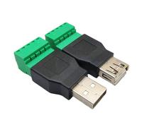 Adaptador de conector USB 2.0 tipo A macho/hembra TO5P con tornillo y terminal blindado