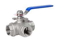 Adaptador de conector válvula bola 3 vías, puerto T/L hembra, for agua, aceite, aire y gas, 1 unidad Para El Riego De Espacios Verdes(DN40,L-type)