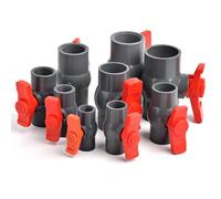 Adaptador de conexión de válvula de PVC gris for tuberías de agua de jardín, rosca de 1/2", 3/4", 1", 1,2" y 1,5", diámetro interior de 20/25/32/40/50 mm.(1/2")