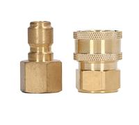 Adaptador de Conexión Rápida de la Lavadora 5000PSI, Adaptador de Tubería, Conjunto de Adaptador de la Lavadora de Presión Aplicable a la Mayoría de las (Enchufe y enchufe de rosca hembra M18x1.5mm)